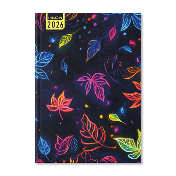 Period Neon Leaf 2026 A5 napi beosztású határidőnapló