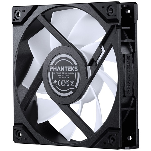 Phanteks M25 Gen2 D-RGB 120mm PWM fekete ventilátor