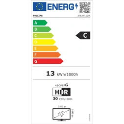 Philips 27" 27E2N1500L/00 QHD IPS HDMI/DP monitor