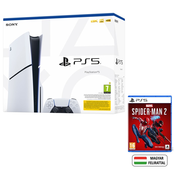 PlayStation®5 játékkonzol (slim) + Spider-Man 2 PS5 játékszoftver