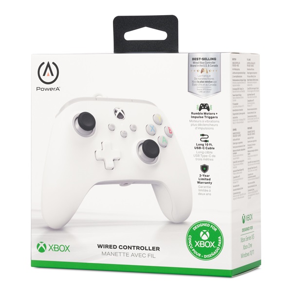 PowerA 1519365-02 Xbox Series X|S vezetékes fehér kontroller
