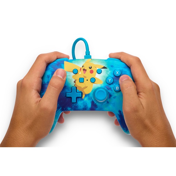 PowerA NSGP0090-01 Enhanced Nintendo Switch vezetékes Tie Dye Pikachu kontroller