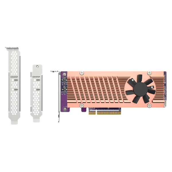 QNAP QM2-2P-384A 2x M.2 SSD port bővítő kártya, PCIe
