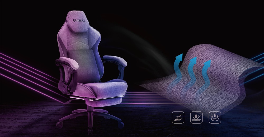 raidmax drakon dk719 gaming chair, fabric, brown