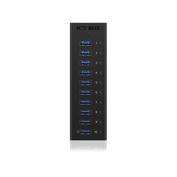 Raidsonic ICY BOX IB-AC6110 10 portos USB3.0 hub táppal