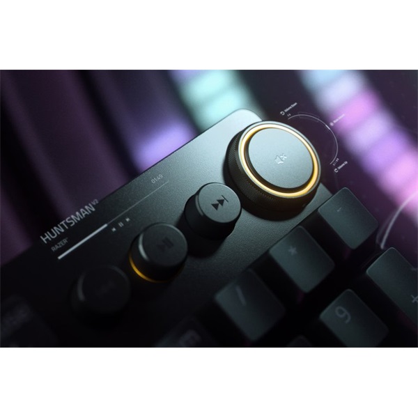 Razer Huntsman V2 (Purple Switch) US RGB fekete gamer billentyűzet