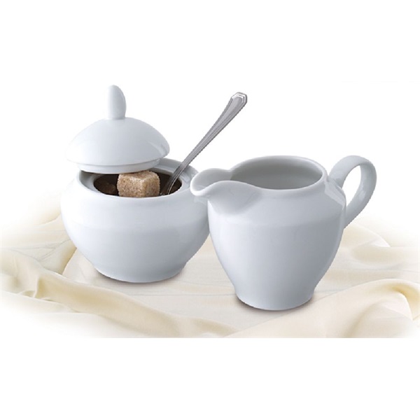 Rotberg Basic fehér 15cl porcelán cukortartó fedővel