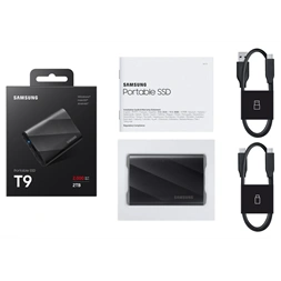 SAMSUNG Portable SSD T9 USB 3.2 Gen 2x2 2TB, Black