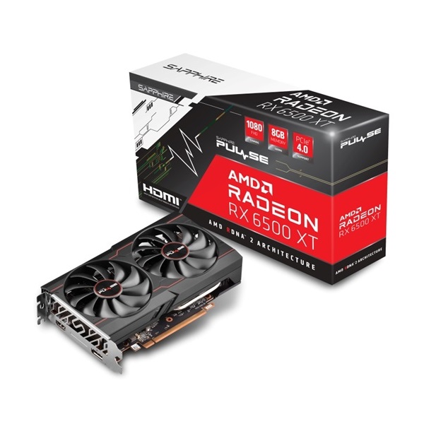 SAPPHIRE PULSE Radeon RX 6500 XT AMD 8GB GDDR6 64bit PCIe videókártya