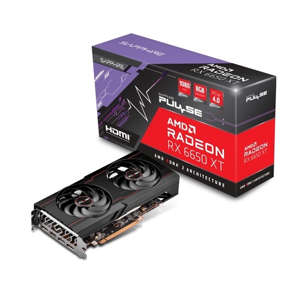 SAPPHIRE PULSE Radeon RX 6650 XT AMD 8GB GDDR6 128bit PCIe videókártya