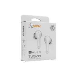 SBOX EARBUDS EB-TWS99 ANC True Wireless Bluetooth fehér fülhallgató