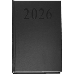 2026 A5 napi beosztású fekete határidőnapló