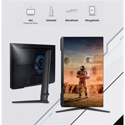 Samsung 27" S27AG300NUX FHD VA 144Hz DP/HDMI fekete gamer monitor