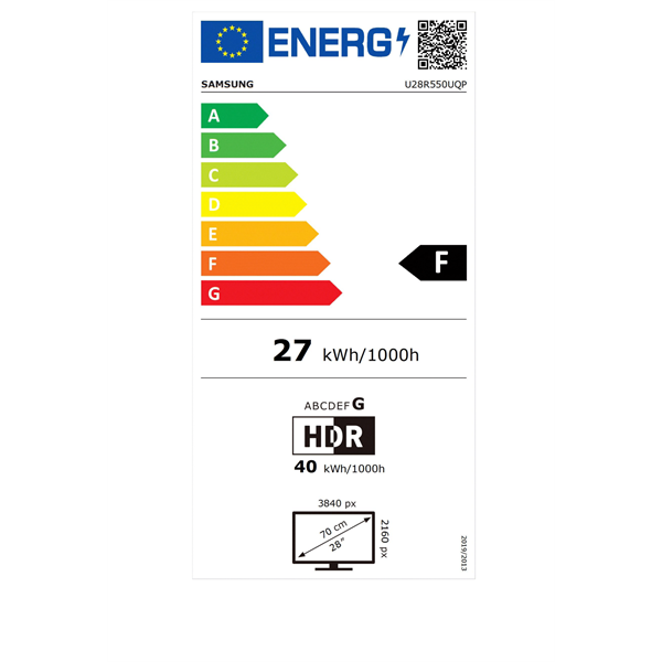 Samsung 28" LU28R550UQPXEN UHD HDMI/DP HDR10 monitor
