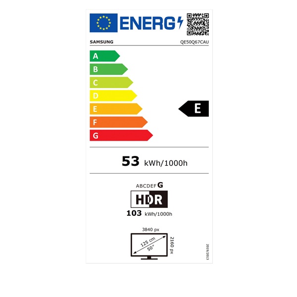 Samsung 50" QE50Q67CAUXXH 4K UHD Smart QLED TV