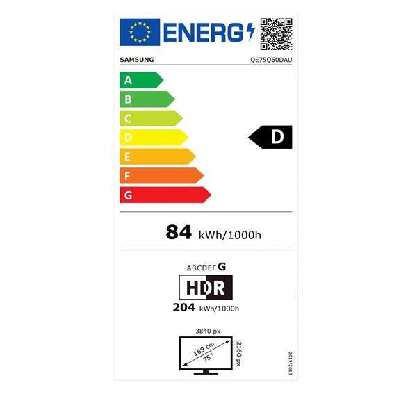 Samsung 75" QE75Q60DAUXXH 4K UHD Smart QLED TV (Újracsomagolt)