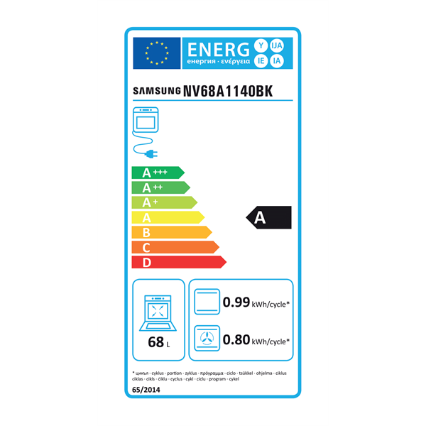Samsung NV68A1140BK/OL fekete, beépíthető, sütőtér: 68L, grill, légkeverés, katalitikus, sütő
