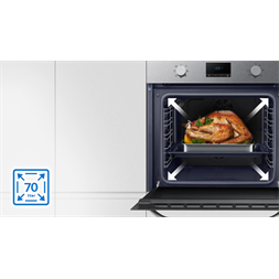 Samsung NV70K1340BS/OL inox, beépíthető, sütőtér: 68L, légkeverés, katalitikus, sütő