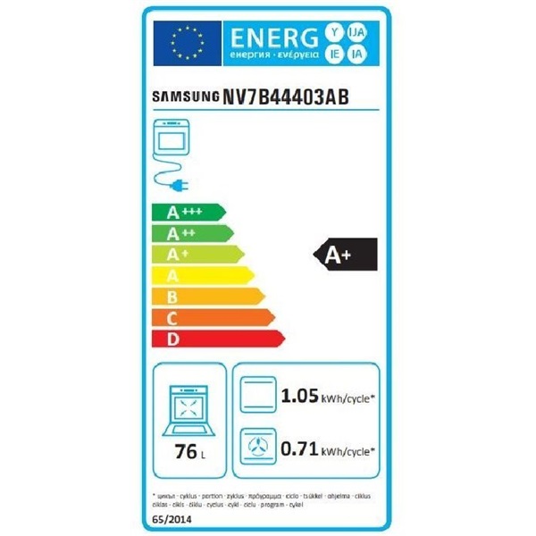 Samsung NV7B4455UAB/U3 fekete, beépíthető, sütőtér: 76L, pirolitikus, sütő