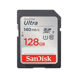 Sandisk 128GB SD Ultra (SDXC Class 10 UHS-I U1) memória kártya