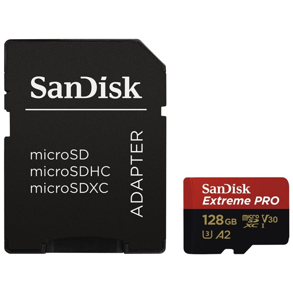 Sandisk 128GB SD micro Extreme Pro (SDXC Class 10 UHS-I U3) memória kártya