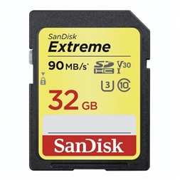 Sandisk 32GB SD (SDHC UHS-I U3) Extreme memória kártya