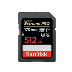 Sandisk 512GB SD Extreme Pro (SDXC Class 10 UHS-I U3) memória kártya