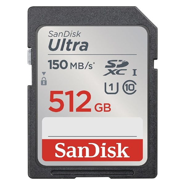 Sandisk 512GB SD Ultra (SDXC Class 10 UHS-I U1) memória kártya