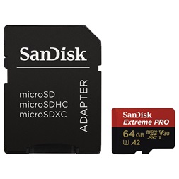 Sandisk 64GB SD micro Extreme Pro (SDHC Class 10 UHS-I U3) memória kártya