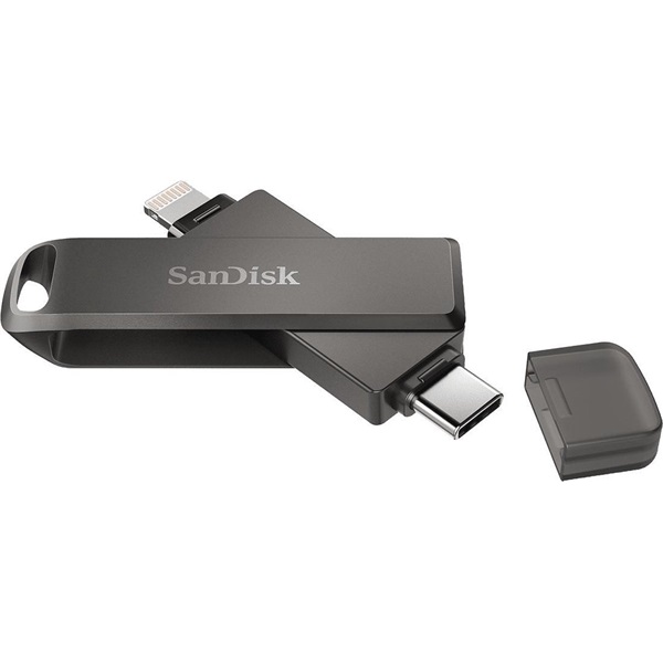 Sandisk 64GB USB C/Apple Lightning iXPAND LUXE Fekete (186552) Flash Drive