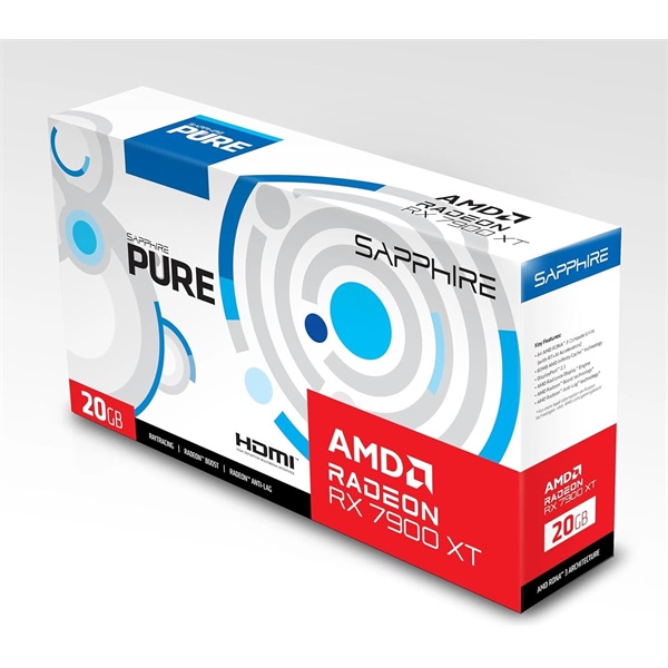 Sapphire Pure AMD Radeon RX 7900 XT 20GB DDR6 320bit PCIe videókártya