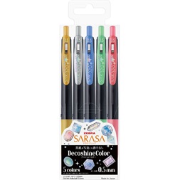 Zebra Sarasa Clip 0,5 Decoshine 5 Colour Set zselés toll