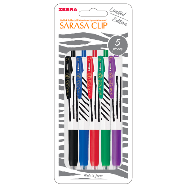 Zebra Sarasa Clip 0,7 Zebra Stripes 5pcs zselés toll
