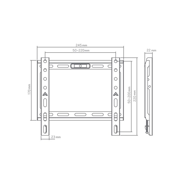Sbox BL-3722F 43" VESA 200x200 fix fali konzol
