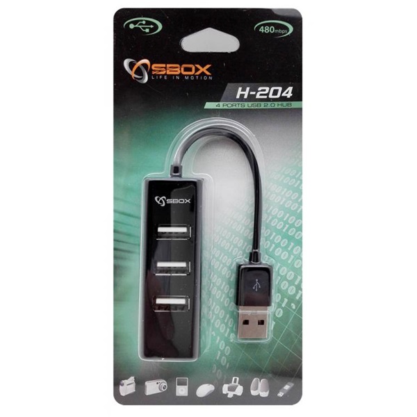 Sbox H-204 4 portos USB hub