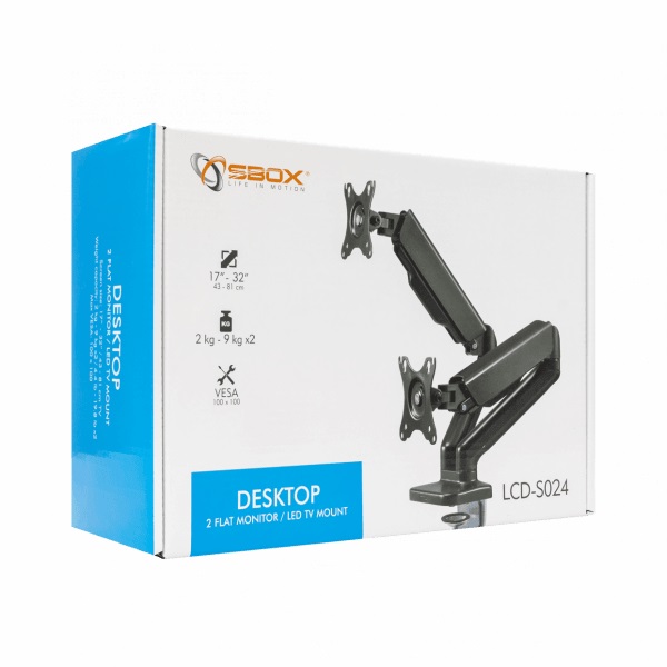 Sbox LCD-S024 17"-32" dönthető asztali monitor tartó konzol