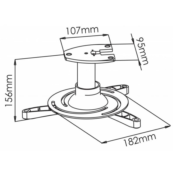Sbox PM-101 mennyezeti projektor tartó 15kg