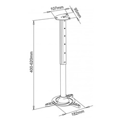 Sbox PM-102L mennyezeti projektor tartó konzol