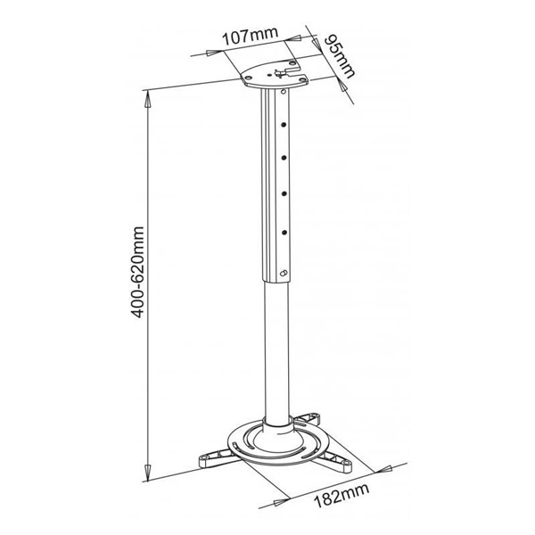 Sbox PM-102L mennyezeti projektor tartó konzol