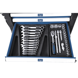 Scheppach TW 1000 263 db szerszámmal 7 fiókos műhelykocsi