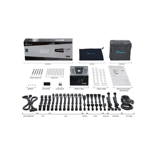 Seasonic Prime TX ATX desktop tápegység 1600W 80+ Titanium BOX