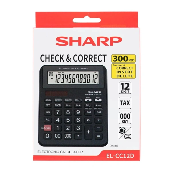 Sharp EL-CC12D napelemes irodai számológép
