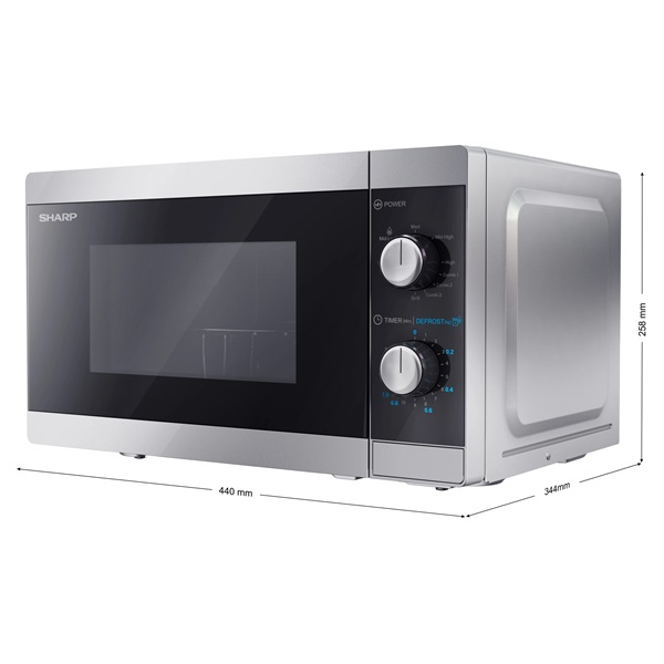 Sharp YC-MG01ES 1000W 20L ezüst grillezős mikrohullámú sütő
