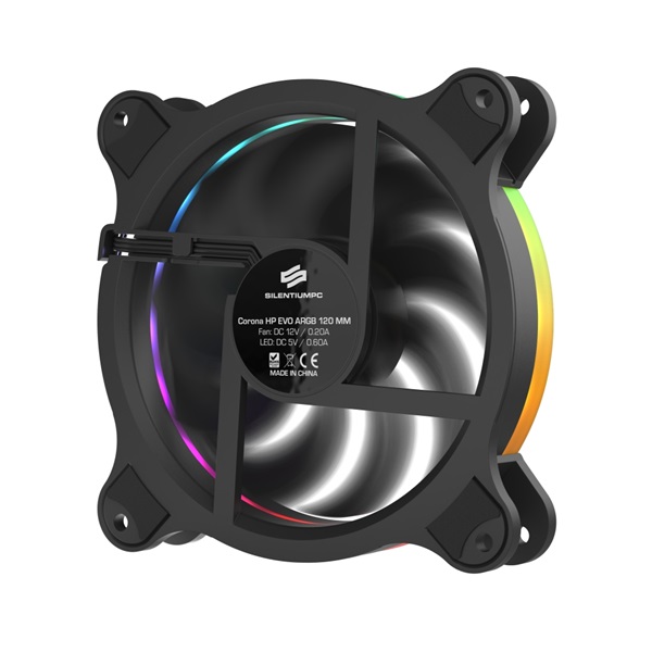 SilentiumPC 120mm Corona HP EVO ARGB ház hűtőventilátor