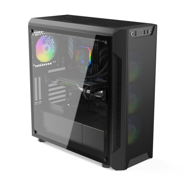 SilentiumPC Armis AR7X EVO TG ARGB Fekete (Táp nélküli) ablakos ATX ház