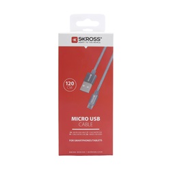 Skross MICROCABLE-120-STEEL 1,2m USB/microUSB adat- és töltőkábel