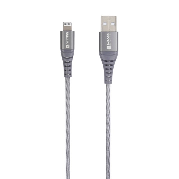 Skross USB-TO-LIGHT-120-STEEL 1,2m USB/Lightning adat- és töltőkábel