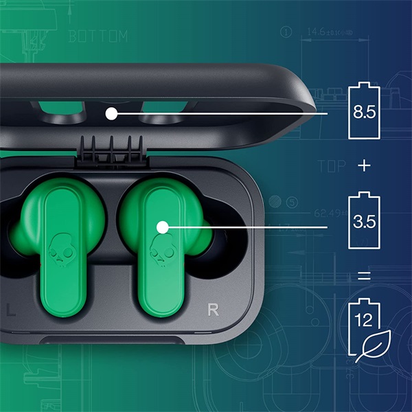 Skullcandy DIME 2 True Wireless Bluetooth kék-zöld fülhallgató