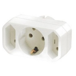 Somogyi NV 13/WH 230V 16A 2euro + 1 földelt IP20 fehér elosztó