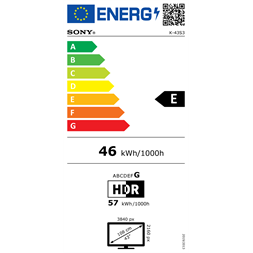 Sony 43" Bravia 3 K43S35BP 4K UHD Smart LED TV (Újracsomagolt)